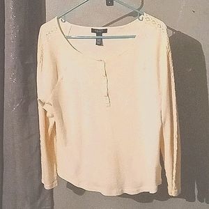 Women's Chaps 1/2 Button Blouse Sz L